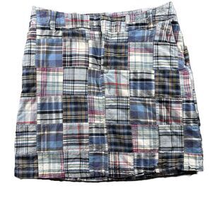 Merona Vintage Madras Plaid Patchwork Skirt Preppy Boho Tennis Chic Size 8 H254